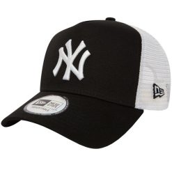 Czapka z daszkiem New Era New York Yankees Clean A Frame Trucker Czarna 11588491. Białe czapki z daszkiem damskie New Era, bez wzorów, z bawełny. Za 119.99 zł.