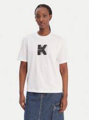 Karl Lagerfeld Jeans T-Shirt B1W17055 Biały Relaxed Fit. Białe t-shirty damskie Karl Lagerfeld Jeans, m, bez wzorów, z bawełny, bez kołnierzyka. Za 219.99 zł.