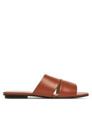 Calvin Klein Klapki Flat Slide - Lth 2 Straps HW0HW02365 Brązowy. Brązowe klapki damskie Calvin Klein, bez wzorów, ze skóry, bez obcasa, bez zapięcia. Za 309.99 zł.