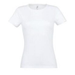 Koszulka damska Sol's Miss. Białe bluzki damskie SOL'S, s, bez wzorów, bez kołnierzyka, bez ramiączek. W wyprzedaży za 22.50 zł.