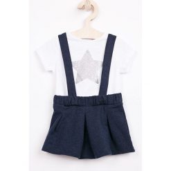 Blukids - Sukienka dziecięca + top 68-98 cm. Białe koszulki i t-shirty dziewczęce Blukids, z nadrukiem, z bawełny. W wyprzedaży za 89.90 zł.