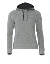 Clique Classic Hoody Women – damska bluza z kapturem szary melanż – grey melange. Szare bluzy damskie CLIQUE, s, bez wzorów, z bawełny, z kapturem. Za 212.53 zł.