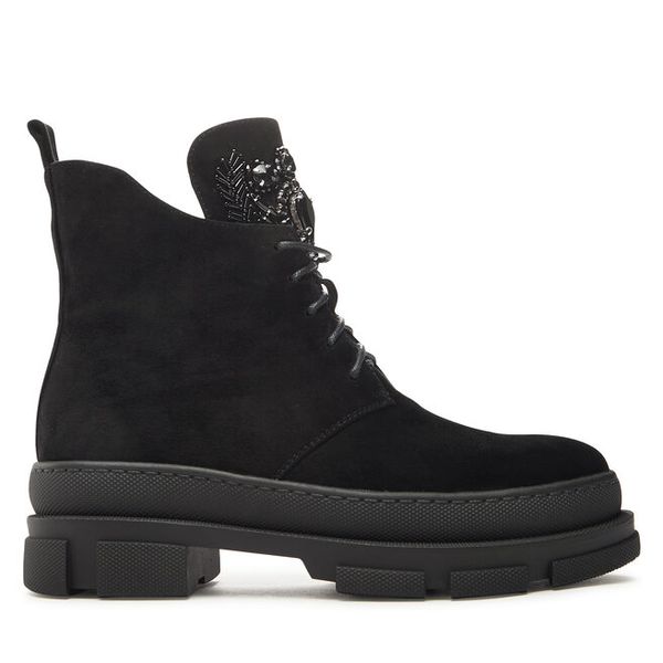 Botki Loretta Vitale. Czarne botki damskie Loretta Vitale, bez obcasa, na płaskiej podeszwie, bez zapięcia. Za 589.99 zł.