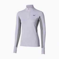 Bluza do biegania damska Mizuno Active Warm Half Zip. Niebieskie bluzy damskie Mizuno, xl, bez wzorów, z elastanu, bez kaptura. Za 179.99 zł.