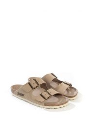 Sunbay Klapki "Trefle" w kolorze beżowym rozmiar: 42. Brązowe klapki damskie Sunbay, bez wzorów, z otwartym noskiem, bez obcasa, na płaskiej podeszwie, bez zapięcia. Za 149.66 zł.