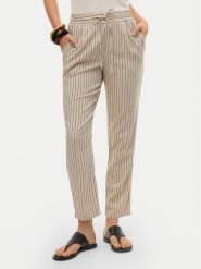 Vero Moda Spodnie materiałowe Jesmilo 10279691 Beżowy Regular Fit. Brązowe spodnie materiałowe damskie Vero Moda, bez wzorów, ze lnu. Za 139.99 zł.