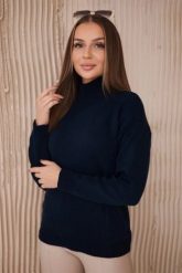 Sweter z półgolfem granatowy. Niebieskie golfy damskie KESI, l, z wełny, bez kołnierzyka, plus size. Za 139.05 zł.