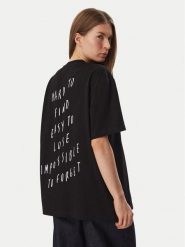 Karl Lagerfeld Jeans T-Shirt B4W17076 Czarny Relaxed Fit. Czarne t-shirty damskie Karl Lagerfeld Jeans, xs, bez wzorów, z bawełny, bez kołnierzyka. Za 299.99 zł.