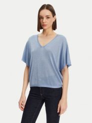 Morgan Sweter 251-MDIX Niebieski Relaxed Fit. Niebieskie swetry klasyczne damskie Morgan, l, z wiskozy, bez kołnierzyka. Za 129.99 zł.