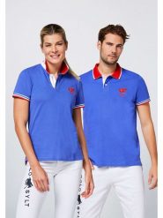 Polo Sylt Koszulka polo w kolorze niebieskim rozmiar: XS. Niebieskie bluzki damskie Polo Sylt, xs, bez wzorów, z bawełny, bez kołnierzyka, bez ramiączek. Za 87.81 zł.