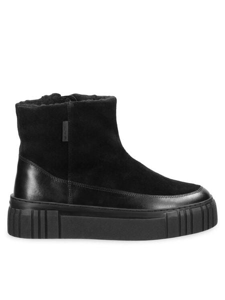 Gant Botki 31543097 Czarny. Czarne botki damskie Gant, ze skóry, bez obcasa, na płaskiej podeszwie, bez zapięcia. Za 549.99 zł.