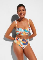 Bikini na fiszbinach (2 części). Białe bikini bonprix, bez wzorów. Za 169.99 zł.