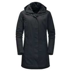 Płaszcz damski Jack Wolfskin madison avenue. Czarne płaszcze damskie Jack Wolfskin, l, bez wzorów, z materiału, bez kaptura. Za 1,249.00 zł.