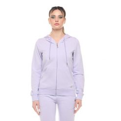 Bluza z bawełna z kaptur na co dzień na siłownię. Fioletowe bluzy damskie LEONE 1947 APPAREL, z bawełny, bez zapięcia, na fitness i siłownię. W wyprzedaży za 164.19 zł.