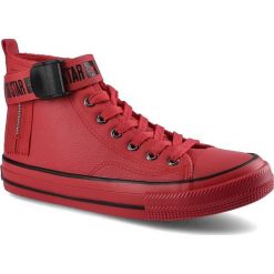 Czerwone Trampki Big Star Damskie Wygodne Obuwie. Czerwone trampki damskie Big Star, bez wzorów, ze skóry ekologicznej, bez zapięcia. Za 99.99 zł.