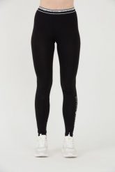 EMPORIO ARMANI Czarne legginsy Stretch Logo. Czarne legginsy damskie Emporio Armani, xs, bez wzorów. W wyprzedaży za 199.99 zł.
