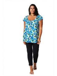 Aller Simplement Koszulka w kolorze niebiesko-białym rozmiar: 42/44. Białe bluzki damskie Aller Simplement, bez wzorów, z wiskozy, klasyczne, bez kołnierzyka, bez ramiączek. Za 56.99 zł.