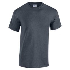 Ciężka Bawełniana Koszulka Z Krótkim Rękawem Dla Dorosłych Unisex. Szare bluzki damskie GILDAN, xl, bez wzorów, z bawełny, sportowe, bez kołnierzyka, bez ramiączek. Za 30.99 zł.