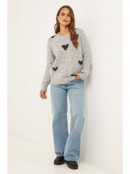 Soft Cashmere Sweter w kolorze jasnoszarym rozmiar: 36/38. Szare swetry klasyczne damskie Soft Cashmere, bez kołnierzyka. Za 100.99 zł.