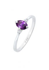 Elli Damski soliter zaręczynowy filetowy błysk z cyrkoniami w srebrze 925 Sterling Silver Pierścionki 1 ct. Szare pierścionki damskie Elli, z cyrkonią, srebrne. Za 241.39 zł.