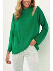 Milan Kiss Sweter w kolorze zielonym rozmiar: S. Zielone swetry klasyczne damskie Milan Kiss, s, z wełny, bez kołnierzyka. Za 184.02 zł.