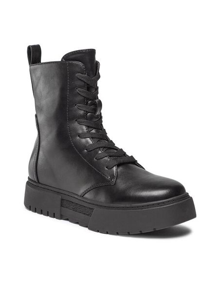 Jenny Fairy Trzewiki WS5895-04 Czarny. Czarne botki damskie Jenny Fairy, ze skóry, bez obcasa, na płaskiej podeszwie, bez zapięcia. Za 179.99 zł.