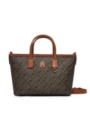 Tommy Hilfiger Torebka Th Monoplay Mini Tote Le AW0AW18848 Czarny. Czarne torebki klasyczne damskie Tommy Hilfiger, ze skóry, bez dodatków. Za 649.99 zł.