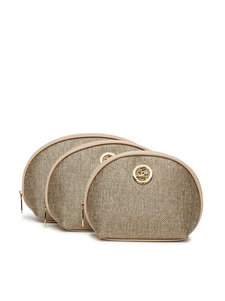 Beverly Hills Polo Club Zestaw kosmetyczek BHPC-U1-007-SS25 (3-pack) Beżowy. Brązowe kosmetyczki damskie Beverly Hills Polo Club, bez wzorów, z materiału. Za 99.99 zł.