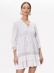 TWINSET Sukienka letnia 231TT2151 Biały Regular Fit. Białe sukienki damskie Twinset, bez wzorów, z bawełny, bez ramiączek. Za 929.99 zł.