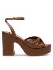 Nine West Sandały WFA2634-2 Brązowy. Brązowe sandały damskie Nine West, bez wzorów, z syntetyku, bez obcasa, na słupku, bez zapięcia. Za 149.99 zł.