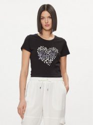 Liu Jo T-Shirt WA4108 JS923 Czarny Regular Fit. Czarne t-shirty damskie Liu Jo, s, bez wzorów, z bawełny, bez kołnierzyka. Za 449.99 zł.