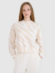 4F Bluza dresowa nierozpinana bez kaptura damska - biała S. Białe bluzy damskie 4F, s, bez wzorów, z bawełny, bez kaptura. W wyprzedaży za 99.99 zł.