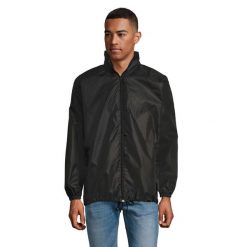 Kurtka Wiatrówka Unisex Dla Dorosłych. Czarne kurtki damskie SOL'S, m, bez wzorów, bez kaptura. Za 72.99 zł.