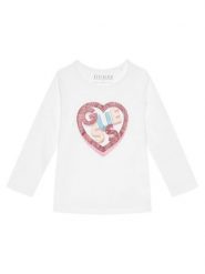 Guess Bluzka K5BI12 J1314 Biały Regular Fit. Białe bluzki i koszule dziewczęce Guess, z aplikacjami, z bawełny, bez kołnierzyka, bez ramiączek. Za 69.99 zł.