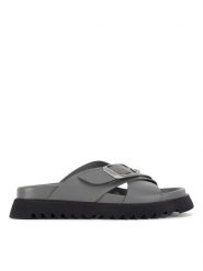 G-Star Raw Klapki DEBRA-25SS469 Szary. Szare klapki damskie G-Star Raw, bez wzorów, ze skóry, bez obcasa, bez zapięcia. Za 399.99 zł.