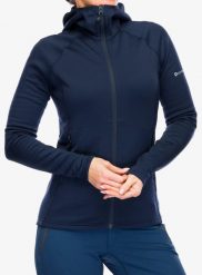 Bluza z kapturem damska Montane Fury Hoodie. Niebieskie bluzy damskie Montane, l, bez wzorów, z materiału, z kapturem. Za 413.59 zł.