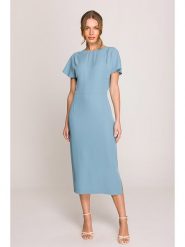 Stylove Sukienka w kolorze błękitnym rozmiar: XL. Niebieskie sukienki damskie Stylove, bez wzorów, bez ramiączek. Za 216.73 zł.