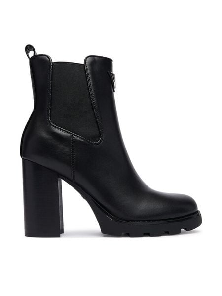 Guess Botki FLFNEL ELE10 Czarny. Czarne botki damskie Guess, bez obcasa, na słupku, bez zapięcia. Za 634.99 zł.