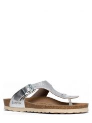 BACKSUN Japonki "Singapore" w kolorze srebrnym rozmiar: 39. Szare klapki damskie Backsun, bez wzorów, z materiału, z otwartym noskiem, bez obcasa, bez zapięcia. Za 130.99 zł.