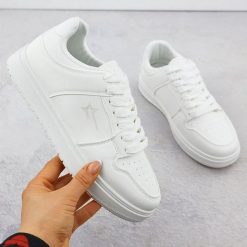 Półbuty sportowe białe Big Star RR274A241. Białe obuwie sportowe casual damskie Big Star, ze skóry ekologicznej. Za 99.00 zł.