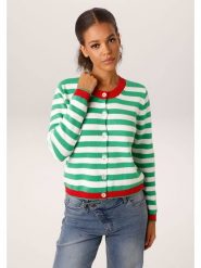 Aniston Kardigan w kolorze zielono-białym rozmiar: 40. Zielone kardigany damskie Aniston, bez wzorów, z bawełny. Za 130.99 zł.