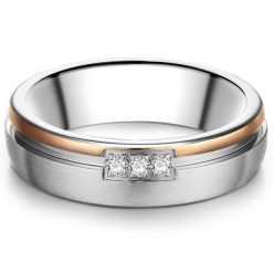 Trilani Pierścionek z Stal nierdzewna w Srebro/różowe złoto Pierścionki 1 ct Damski. Czerwone pierścionki damskie Trilani, z cyrkonią, srebrne. Za 239.99 zł.