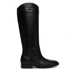 Kozaki Guess. Czarne kozaki damskie Guess, bez obcasa, na płaskiej podeszwie, bez zapięcia. Za 954.99 zł.