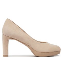 Czółenka Tamaris. Brązowe czółenka damskie Tamaris, bez wzorów, bez obcasa. Za 379.99 zł.