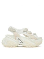 Buffalo Sandały Cerbo Sandal Track 1602365 Biały. Białe sandały damskie Buffalo, bez wzorów, z materiału, bez obcasa, na płaskiej podeszwie, bez zapięcia. Za 429.99 zł.