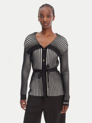 Liu Jo Sport Kardigan TA6116 MS55N Czarny Regular Fit. Czarne kardigany damskie Liu Jo Sport, xl, bez wzorów, z syntetyku. Za 709.99 zł.