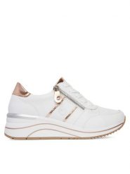 Remonte Sneakersy D0T04-80 Biały. Białe obuwie sportowe damskie Remonte, ze skóry, bez zapięcia. Za 419.99 zł.