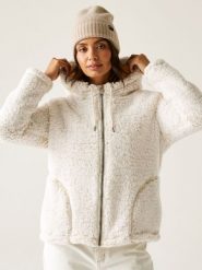 Regatta Kurtka polarowa "Orielle" w kolorze kremowym rozmiar: 34. Brązowe kurtki damskie Regatta, bez wzorów, z polaru, bez kaptura. Za 117.73 zł.