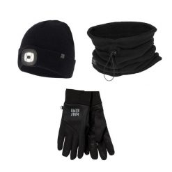Zestaw termoaktywny unisex – Czapka/Komin/Rękawiczki. Czarne czapki damskie HEAT KEEPER, na zimę, bez wzorów, z poliamidu. Za 215.54 zł.
