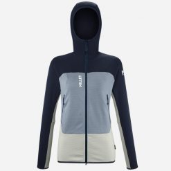Bluza turystyczna damska Millet Fusion Grid Hoodie active fit Polartec PowerGrid. Białe bluzy damskie Millet, s, bez wzorów, z tkaniny, z kapturem. Za 593.56 zł.